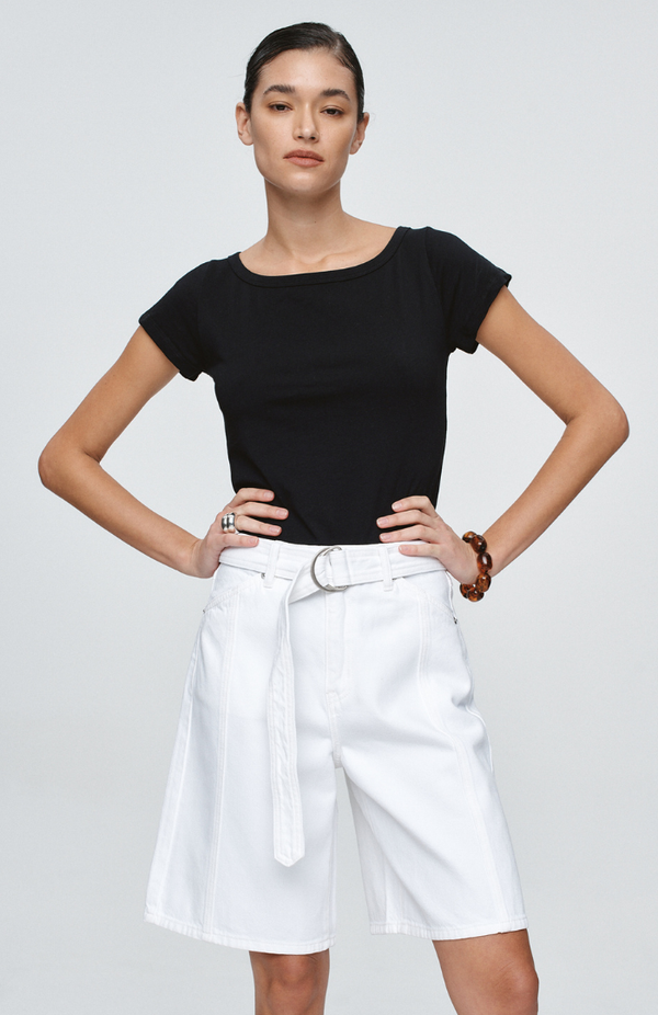 Marle Blanc Belted Jean Short