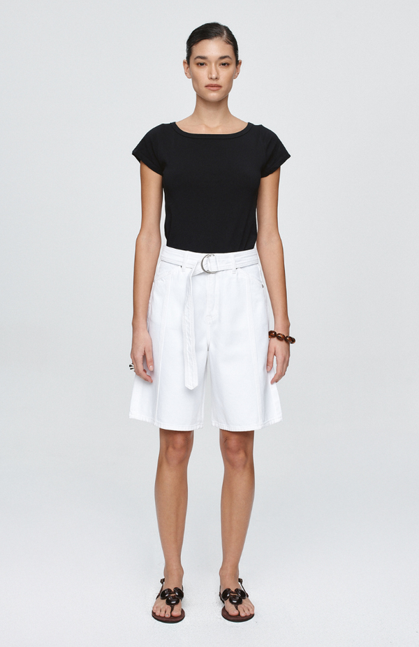 Marle Blanc Belted Jean Short