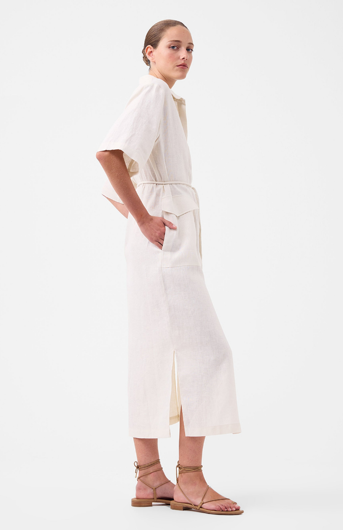 Morrison Ecru Avaline Linen Shirt Dress