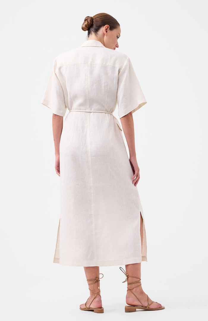 Morrison Ecru Avaline Linen Shirt Dress