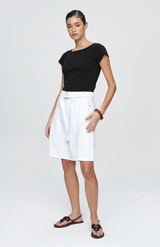 Marle Blanc Belted Jean Short