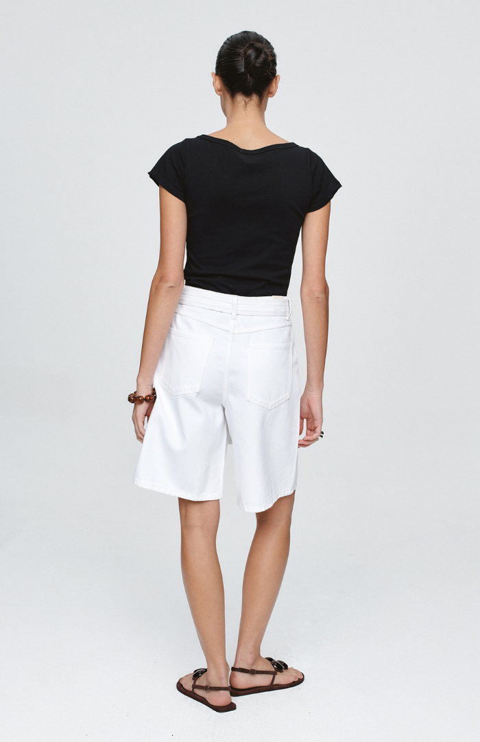 Marle Blanc Belted Jean Short