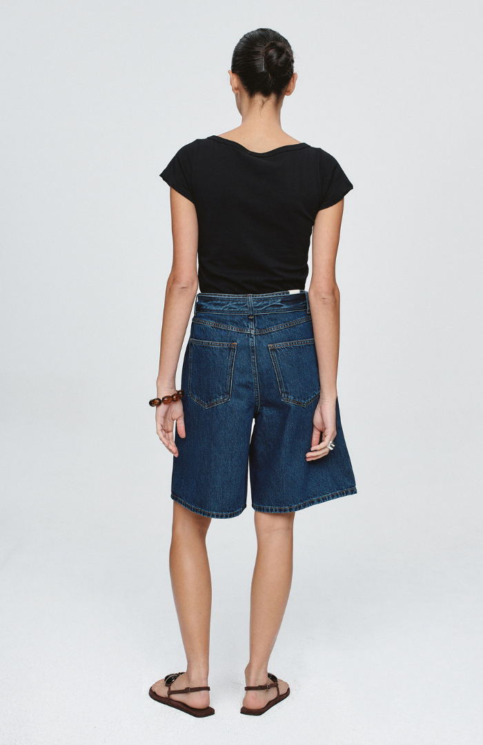 Marle Classic Blue Belted Jean Short