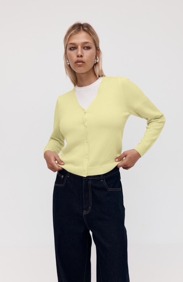 Rebe Lemon Merino Cardigan