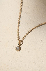 Zoe & Morgan 22k Gold With White Zircon Stella Necklace