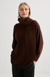 Laing Mahogany Marle Alpaca Sweater with Tie
