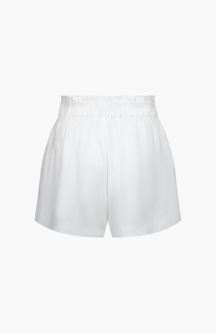 Caitlin Crisp White Linen Sunday Shorts