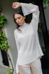 Caitlin Crisp Ivory Pleat Loveline Top