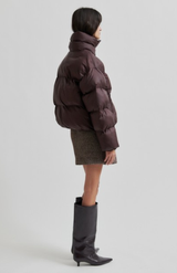 Second Female Chocolate Plum Riya Puffer Jacket