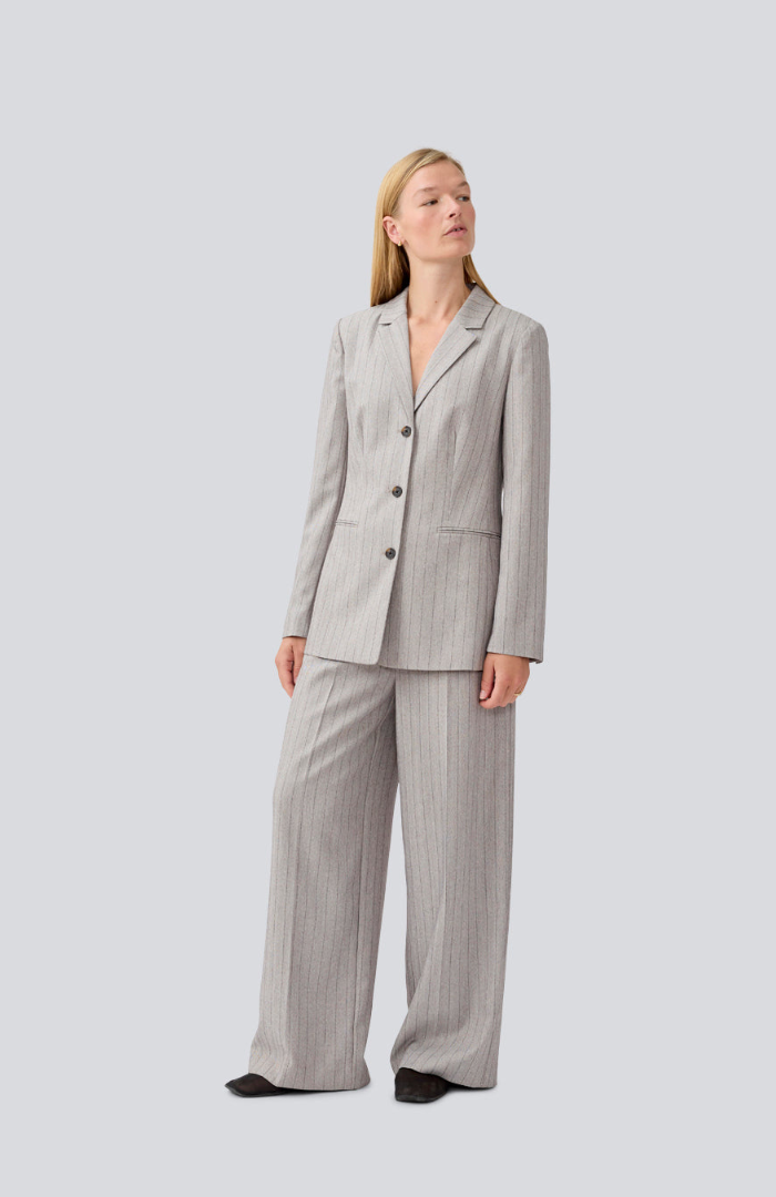 Modström Grey Melange Pinstripe MeridaMD Blazer
