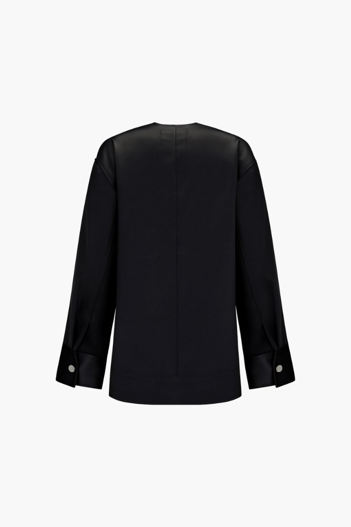 Harris Tapper Black Bonded Satin Agatha Bomber