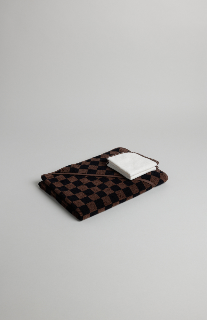 Baina Tabac & Noir Baby Towelling Set