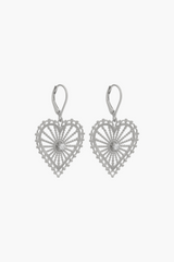 Zoe & Morgan Sterling Silver with White Zircon Amor Earrings