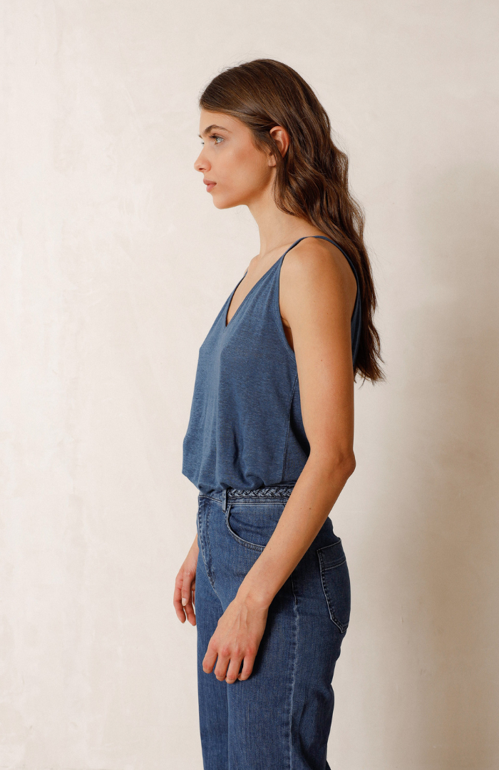 Indi & Cold Indigo Linen Cami