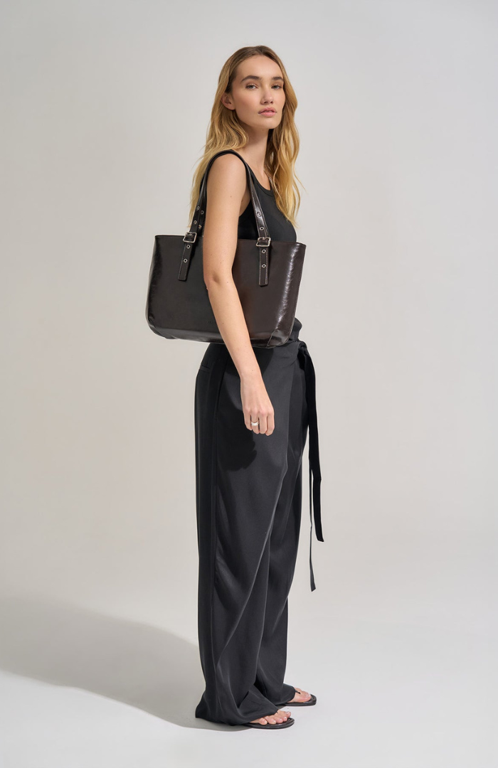 Brie Leon Burnt Coffee Everyday East-West Bag