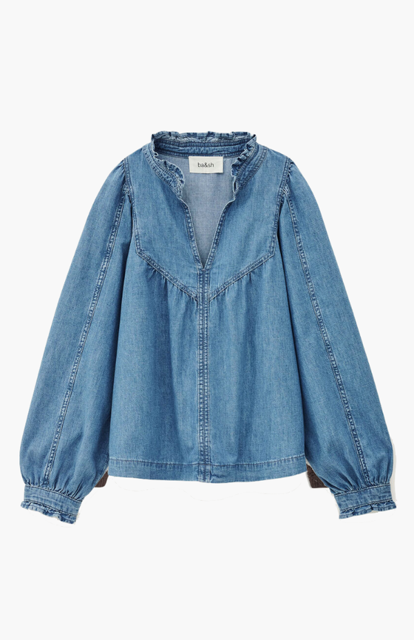 Ba&sh Light Used Blue Lay Blouse
