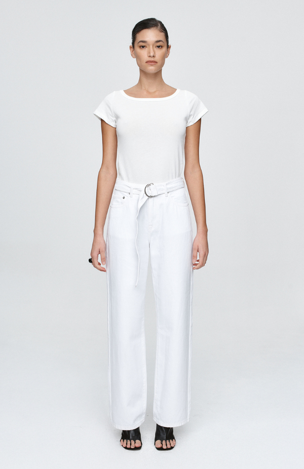 Marle Blanc Belted Wide Leg Jean