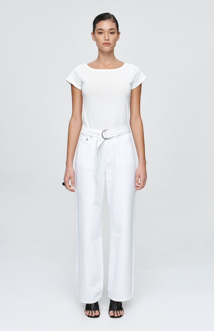 Marle Blanc Belted Wide Leg Jean
