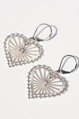 Zoe & Morgan Sterling Silver with White Zircon Amor Earrings