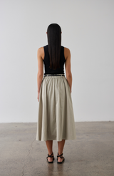 Laing Pale Sage Full Pleated Skirt