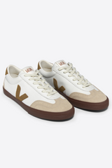 VEJA White Bark Leather Volley Sneaker