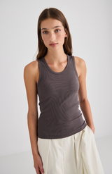 Laing Driftwood Juna Ribbed Cotton Tank