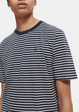 Scotch & Soda Navy + White Stripe Essentials T-Shirt