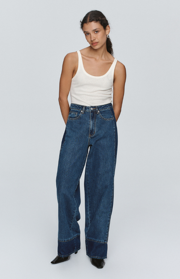 Marle Washed Indigo Border Jean
