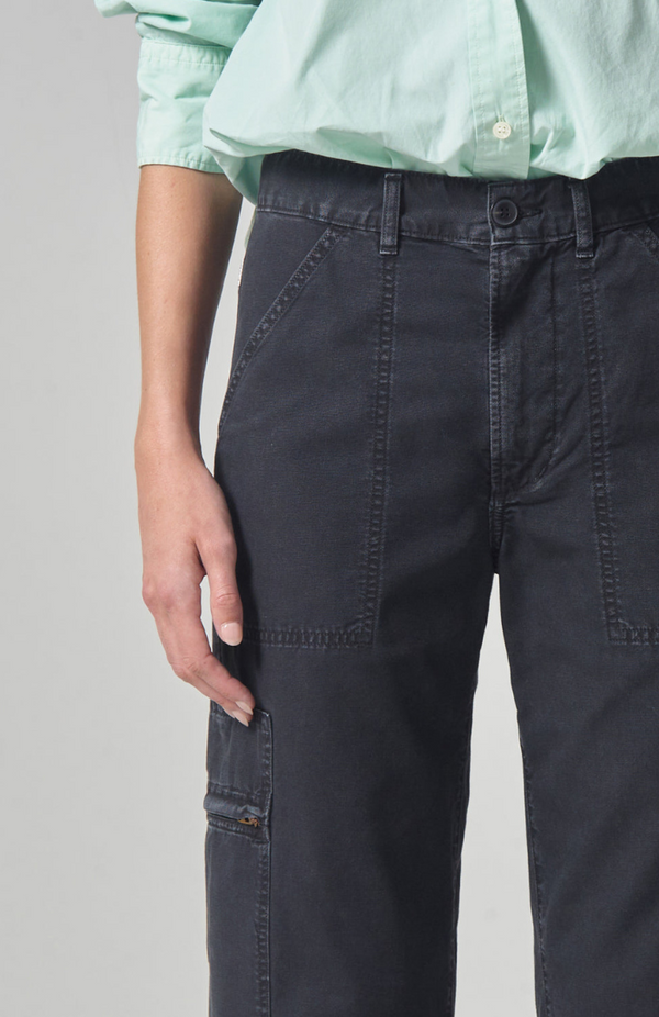 Citizens Of Humanity Washed Black Marcelle Low Slung Cargo Pant