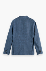 Scotch & Soda Blue Check Double-Breasted Blazer