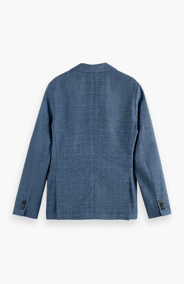 Scotch & Soda Blue Check Double-Breasted Blazer