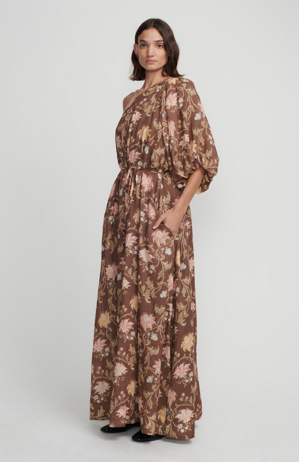 Hansen & Gretel Carob Floral Carmen Maxi Dress