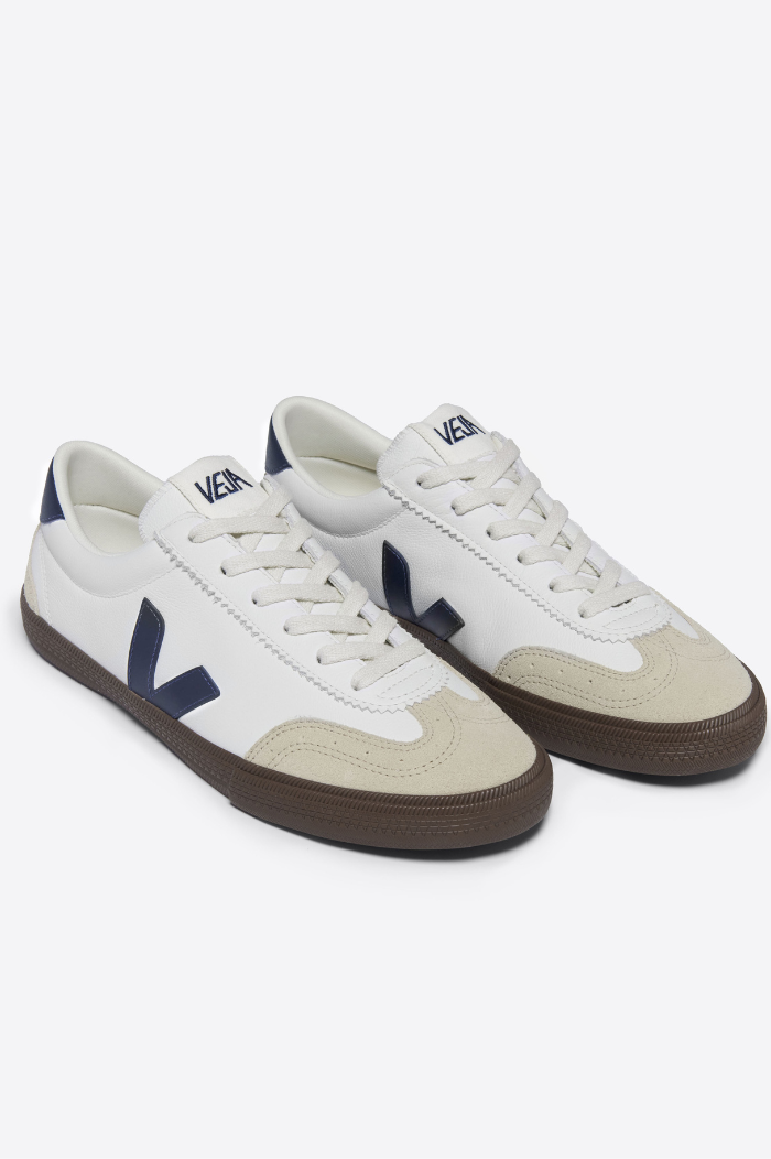 VEJA White Nautico Leather Volley Sneaker