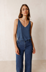 Indi & Cold Indigo Linen Cami