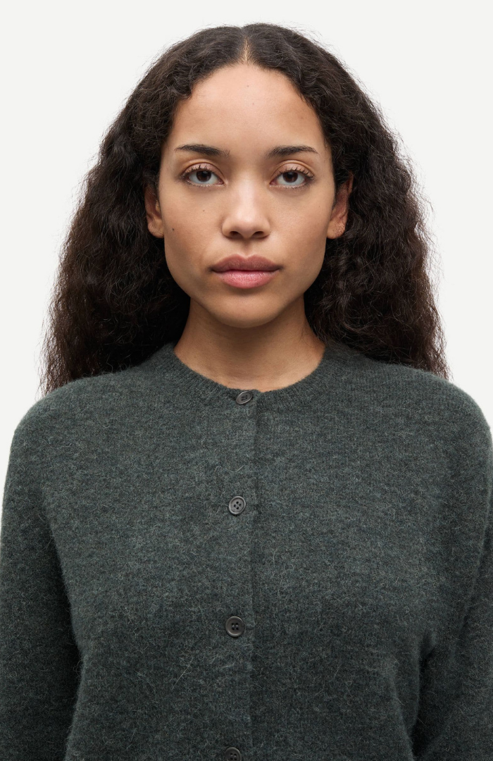Samsøe Samsøe Dark Evergreen Mel. Nor Short Cardigan