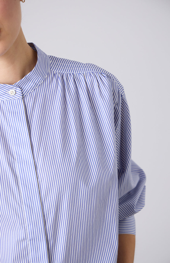 Laing Blue + White Stripe Gabi Blouse