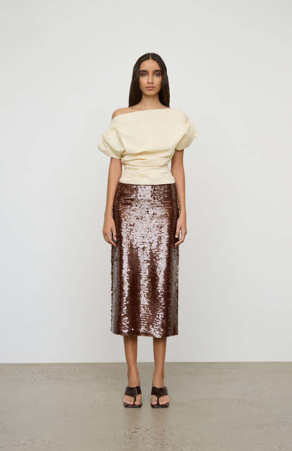 One Of Others Coffee Kendall Skirt