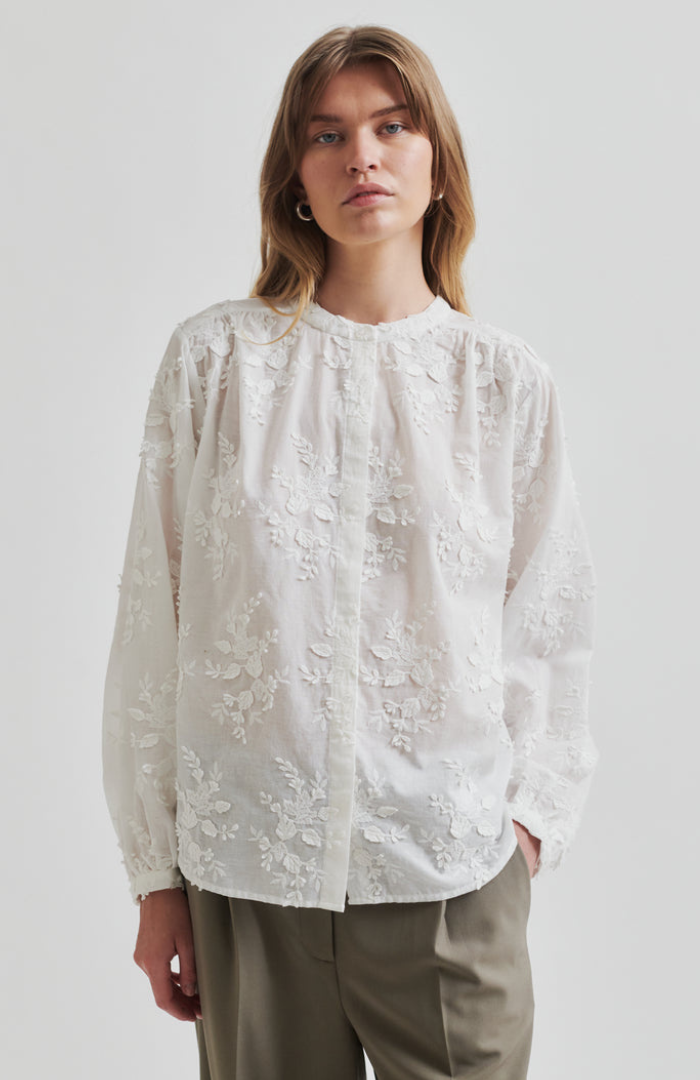 Second Female Embroidered White Cavan Shirt