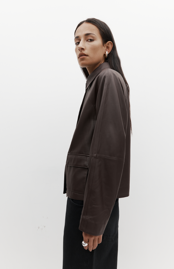 Rebe Balsamic Mo Leather Jacket