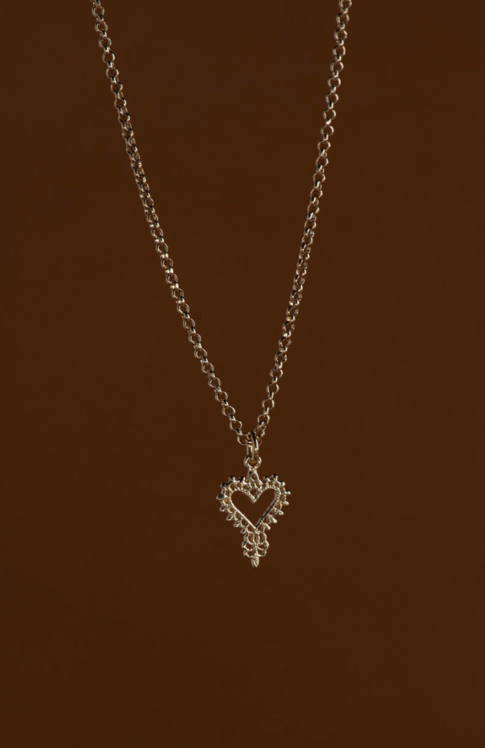 Zoe & Morgan Gold Plate Mini Gypsy Heart Necklace