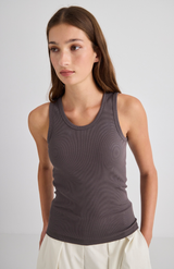 Laing Driftwood Juna Ribbed Cotton Tank