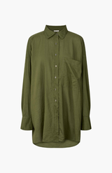 Rabens Saloner Army Green Noah Oversized Shirt