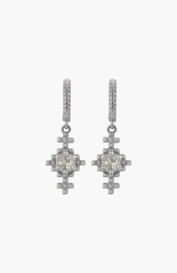 Zoe & Morgan Sterling Silver With Peach Zircon Indie Earrings