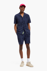 Scotch & Soda Navy Blue Jacquard Towelling Shorts