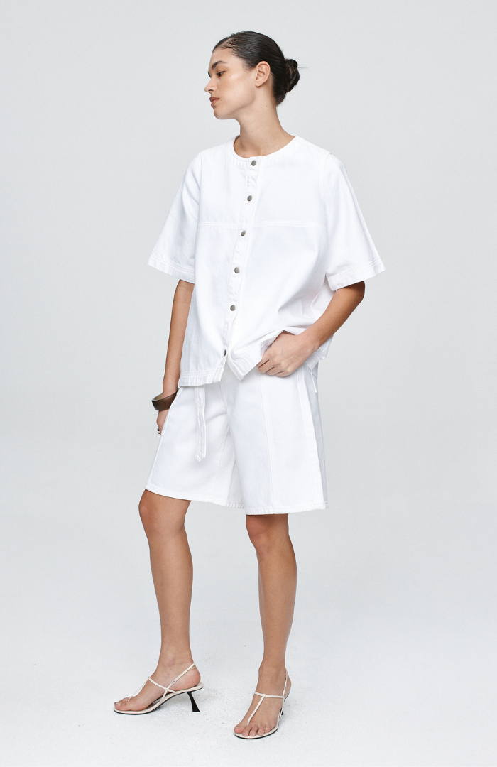 Marle Blanc Short Sleeve Seam Shirt