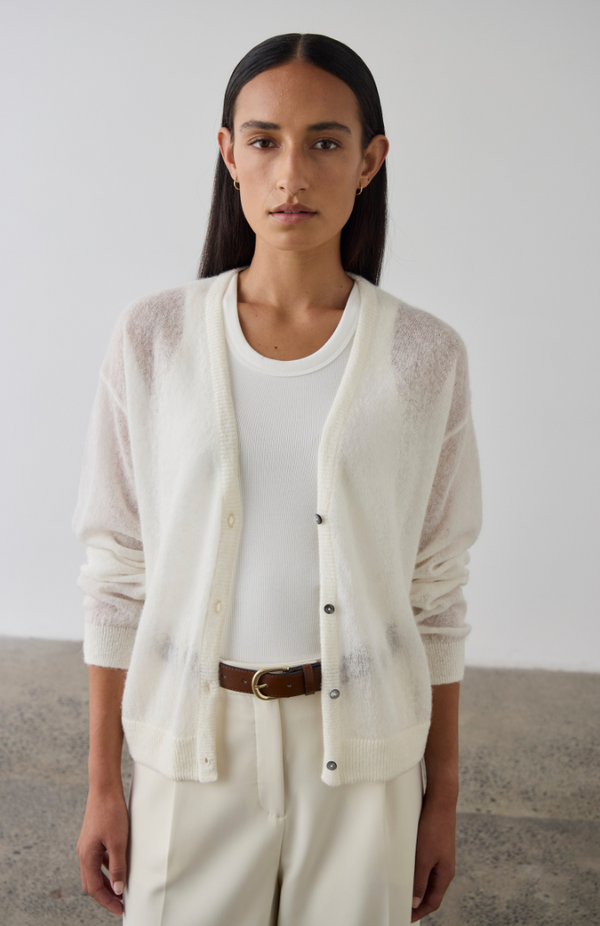 Laing Cream Fine Alpaca Cardigan