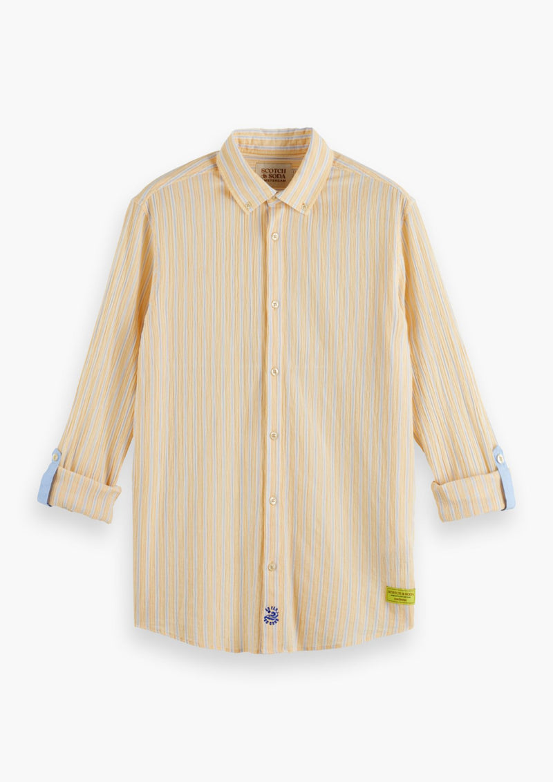 Scotch & Soda White + Yellow Stripe Shirt