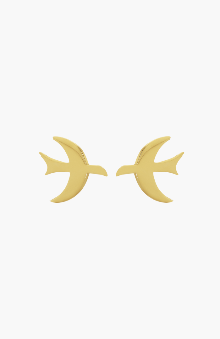 Zoe & Morgan 22K Gold Plate Moodbird Stud