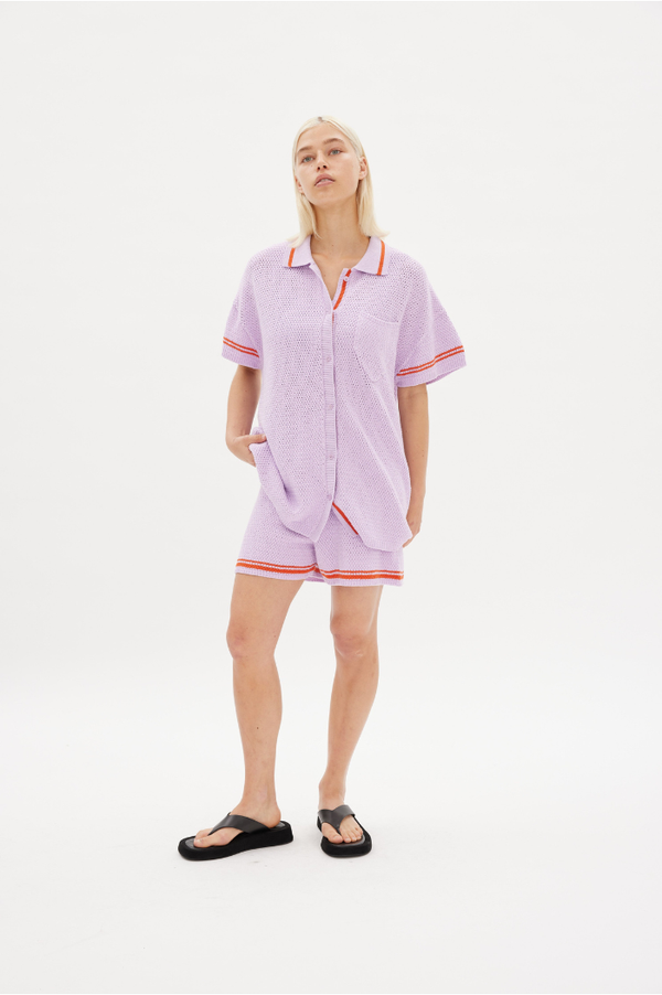 LMND Neon Lilac + Coral Soller Shirt