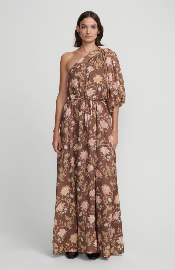 Hansen & Gretel Carob Floral Carmen Maxi Dress